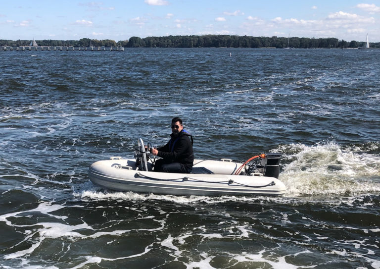 Current record holder with Flux Marine outboard Current record holder with Flux Marine outboard