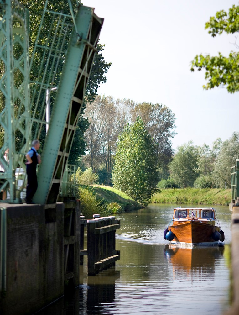 Bridge and Lock on River Leie