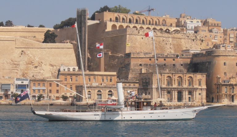 Yacht AMAZON 1885 12 INTERCO UNIFORM WHISKEY Grand Harbour Malta 768x444