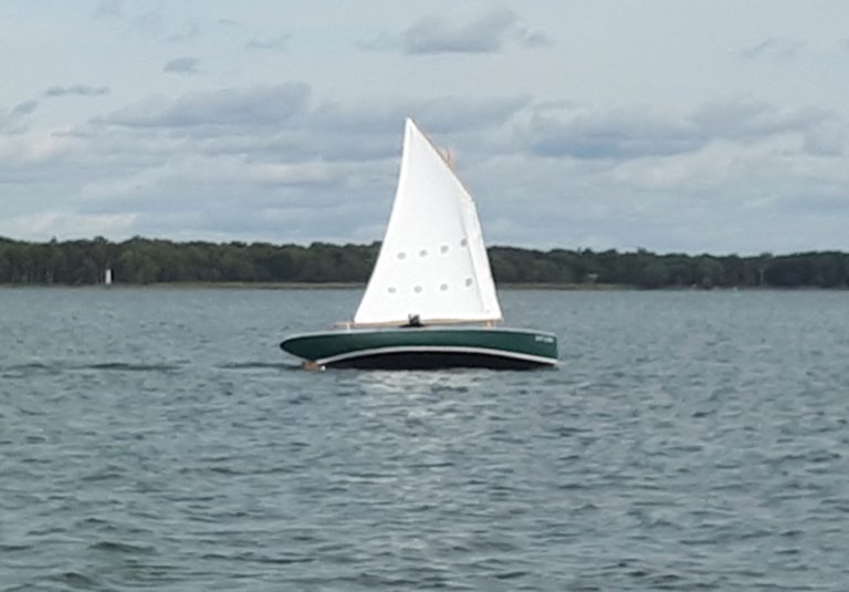 Heeled over in a good breeze.