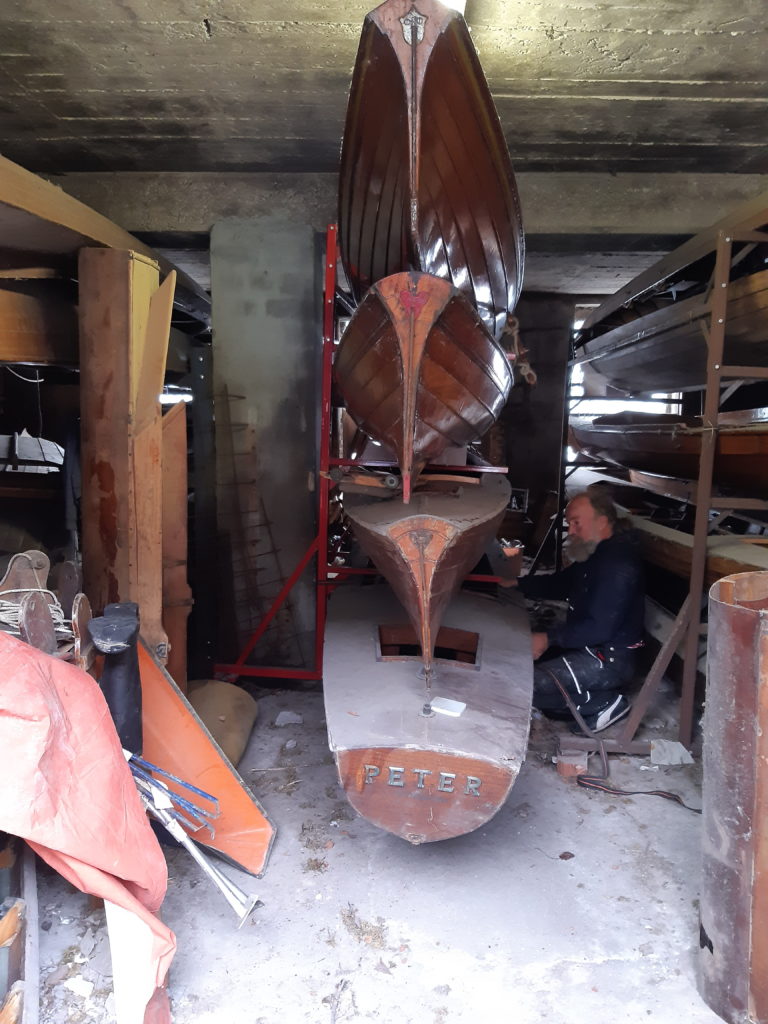 Peter in our boatstorage in good company.