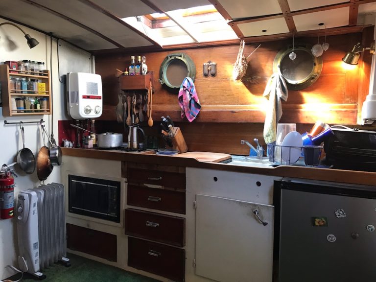 wooden boat galley
