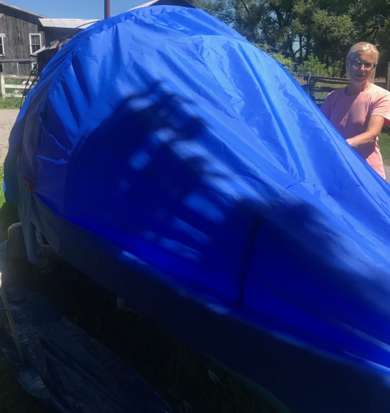 Emmie Gray with tent 2 768x813