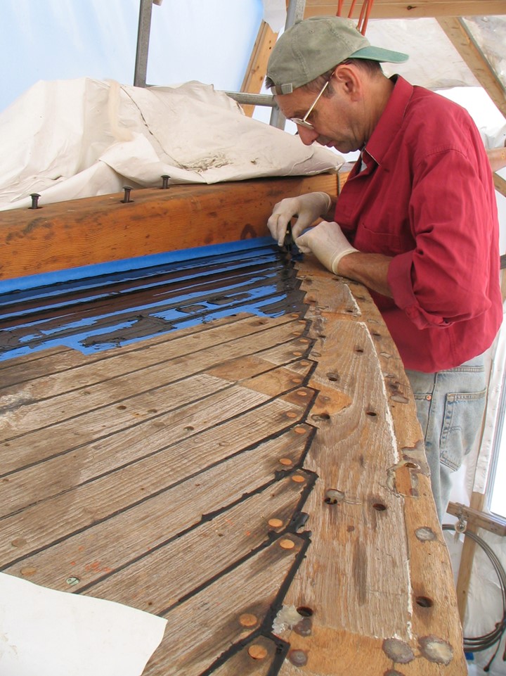 Refastening the deck w Ian