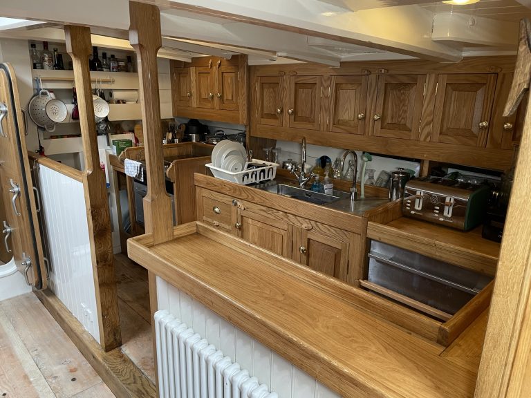 Falmouth Pilot Cutter Pellew interior galley 768x576