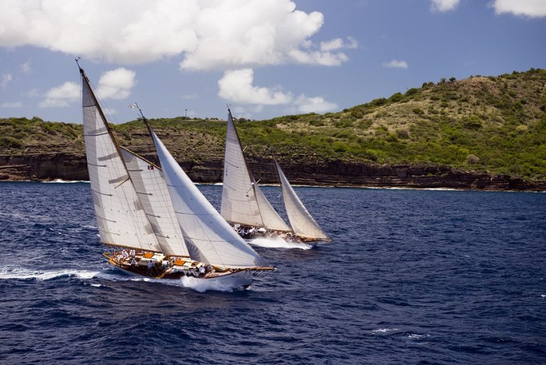 Juno and Mary Rose in the Antigua Classic Yacht Regatta Windward Race 768x514