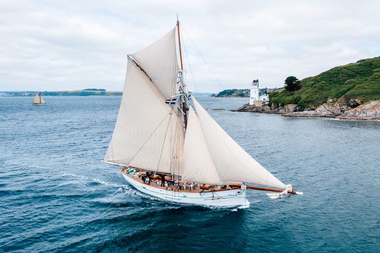 Pellew pilot cutter in full sail in Cornwall 768x512